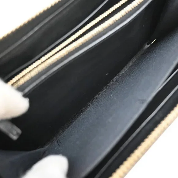 FENDI By The Way Logo Long Zip Around Wallet Leather Black - Picture 9 of 14